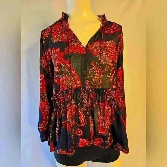 LOFT Paisley Long Sleeve Blouse - XXSP floral with Floral Print - Picture 1 of 3